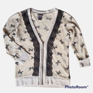 DayTrip • Zip-Up • Lacy • Size Medium • 3/4 Sleeved Cardigan